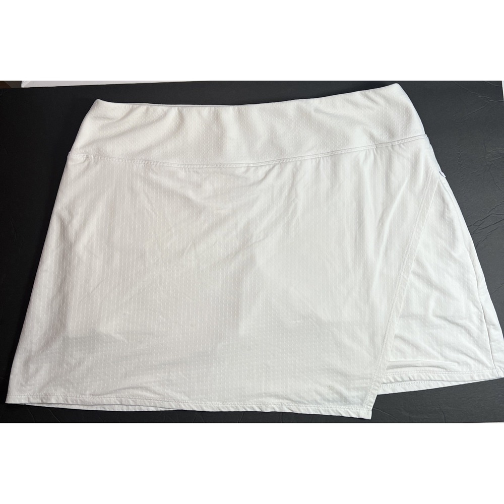 IBKUL Women's Tennis Golf White‎ Skirt Skort Size XLarge Zippered Pocket